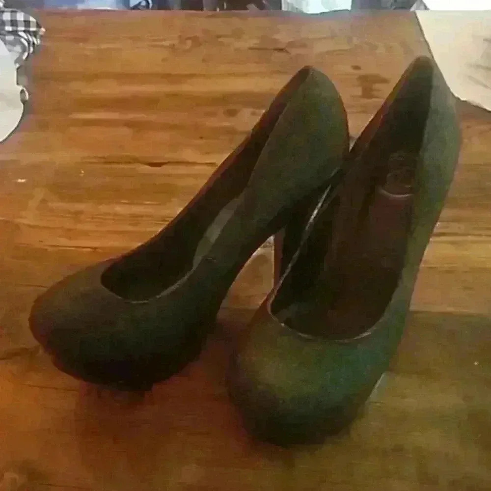 Black twill heels